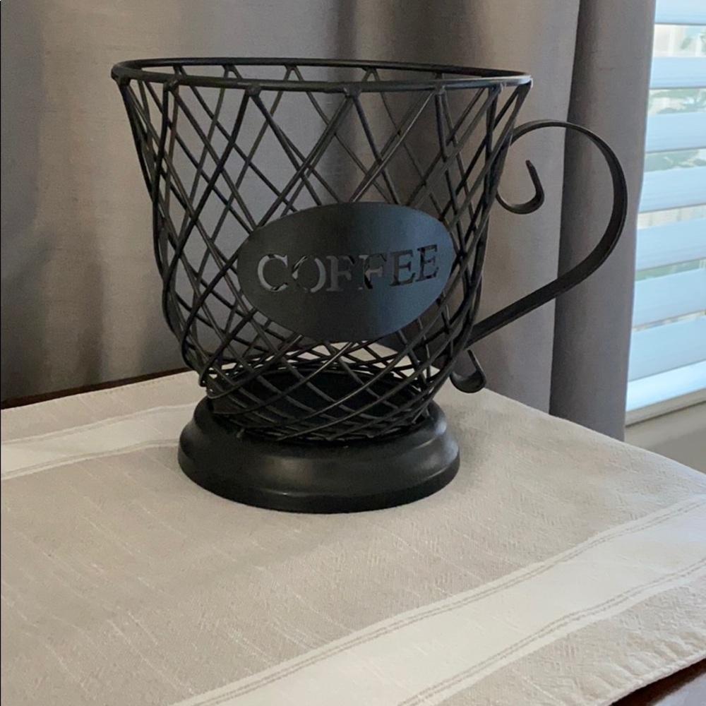 Kirklands Black Wire 'Coffee' Decorative Mug Holder